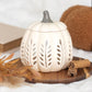 Cream Leaf Cut Out Pumpkin Burner