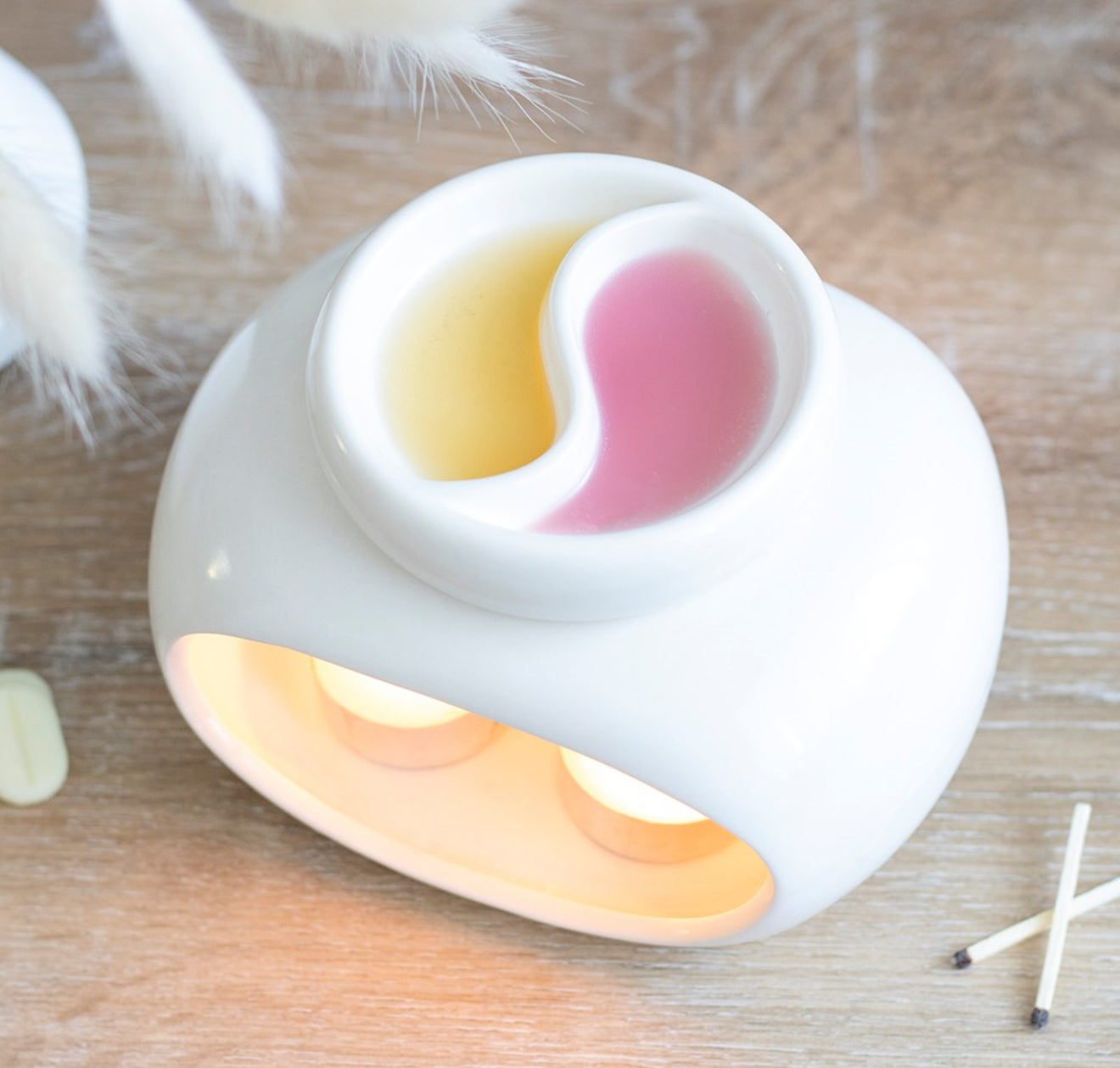 Off White Double Burner