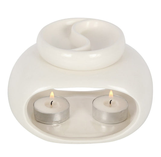 Off White Double Burner